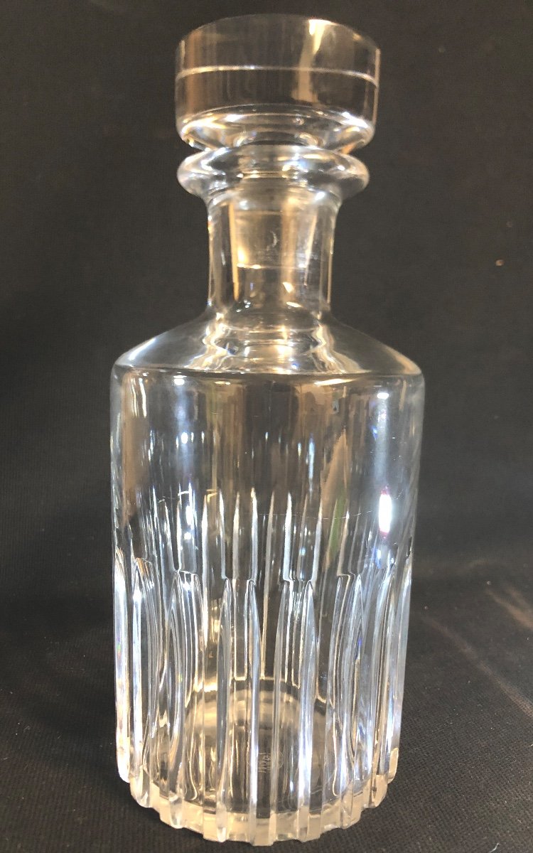 Baccarat Carafe Whiskey Flask Model Rotary Sign And In Very Good Condition Crystal