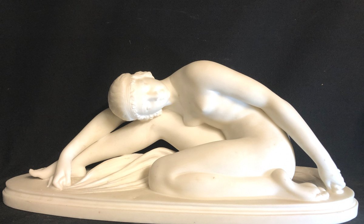 E. Vanet 19th-20th Important Sculpture 61 Cm White Marble Art Deco 1930