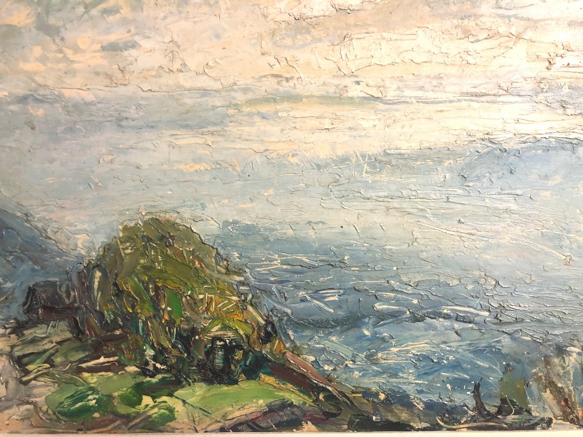Abbé Pierre CALÈS 1870-1961 Huile Le Gresivaudan Dauphiné Tencin Grenoble-photo-3