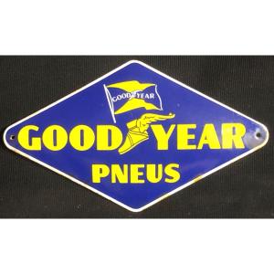 Ancienne plaque émaillée GOOD YEAR Pneus Publicitaire GOODYEAR pneu  En Très Bon état 