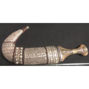 Jambiya Old Dagger From Yemen Oriental Traditional Djambiya