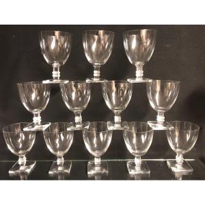 LALIQUE Suite de 47+1 Verres ARGOS Modèle créé en 1939 Cristal signé Ref: René Lalique par Marcilhac N:5439 