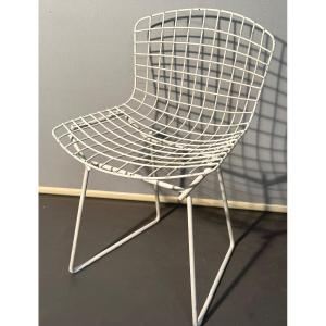 Harry BERTOIA 1915-1948 RARE Chaise enfant blanche WIRE édition KNOLL vers 1960 Blanc