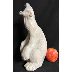 Large Sitting Polar Bear Royal Copenhagen 32cm Porcelain Denmark Cf Liisberg Collection