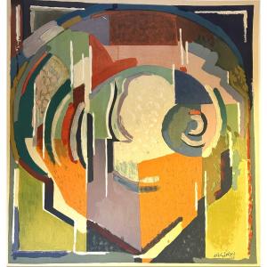 Albert GLEIZES 1881-1953 Composition cubiste 1915 Lithographie originale sur Arches cubisme