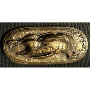 Pierre-Jules Mène 1810-1879 Rare bronze nature morte de perdrix presse-papier daté 1850  signé Chasse 
