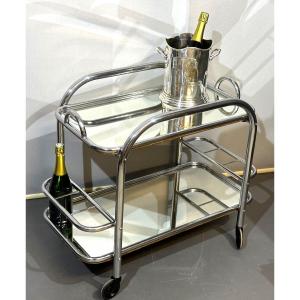 Rolling Serving Table Trolley Art Deco Rolling Bar With Removable Top