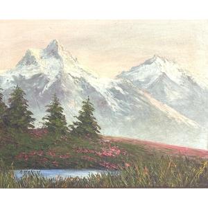 Astrid Walford 1907-1984 Oil Alpine Mountain And Lake Alpes Oisans /13