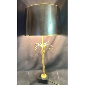 Lampe Maison CHARLES Signée 78 cm bronze Palmier 1950 /1970