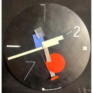 Wall Clock By Nicolai Canetti For Artec 1980 Memphis Style In Geometric Metal Postmoder