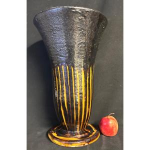 Important Ceramic Vase 39.5cm Art Deco Joseph Elie Poterie Provencale Salernes Var 