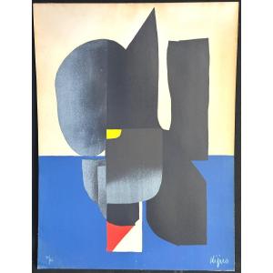 Ladislas KIJNO 1921-2012 Lithographie en couleurs signée et justifiée 65x49cm