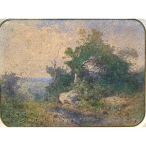 Jean Alexis Achard 1807-1884 Landscape Watercolor Signed Grenoble