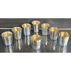 CHRISTOFLE Orfèvre 8 Gobelets à Cocktail alcool timbales Art Deco art de la table
