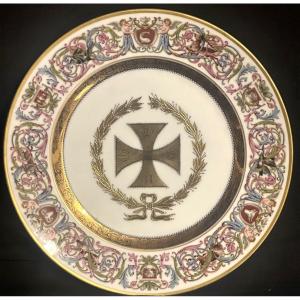 Rare Sèvres Plate 1846 Château De Saint Cloud In Very Good Condition St 
