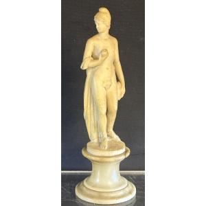 Alabaster, Late 18th Century  Figure With Apples And Caps. As Is.