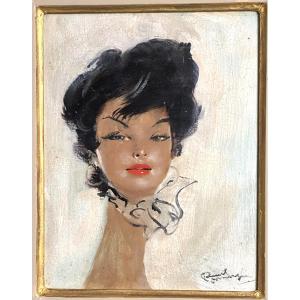 Jean Gabriel Domergue 1889-1962 Oil Young Woman Manita Signed Appraised 