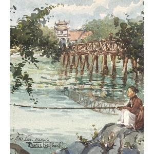 DURET-FISCHBACH XIX-XXe Hanoï Indochine Le petit lac école française des peintres voyageurs 