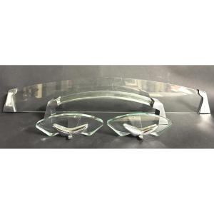 Max INGRAND pour FONTANA ARTE ensemble de salle de bain 1955 référencé Verre et chrome 