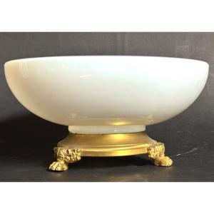 19th Century Opaline And Bronze Cup Charles X Opal Crystal 17.8cm
