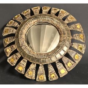 Line Vautrin Attributed To Witch Mirror In Talosel 27.2cm In Very Good Condition Unsigned 