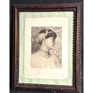 Thomas RILEY actif 1856-1882 ROXANA lithographie dans 1 cadre Forêt-Noire