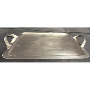 Christofle Art Deco Silver-plated Metal Serving Tray, Tableware.