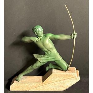 Max Le Verrier Sculpture Archer Art Deco 1930 Spartan Man In Very Good Condition