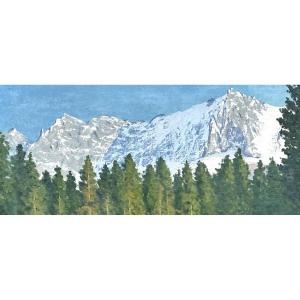 Deljean XXth Large Oil Aiguille Du Midi Mont Blanc Alps Mountain