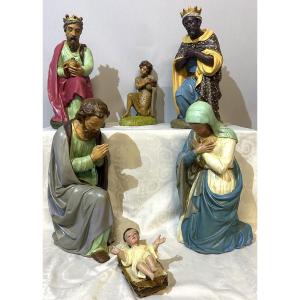 Very Large Late 19th-century Church Nativity Scene In Very Good Condition