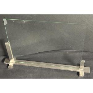 Porte photo Art Deco en métal chromé et verre 1930