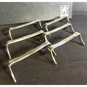 ERCUIS orfèvre Porte couteaux en écrin comme neufs Art Deco Métal argenté design