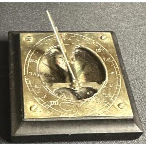 Sundial By Beringer, Early 19th Century, Signed, In Brass And Wood