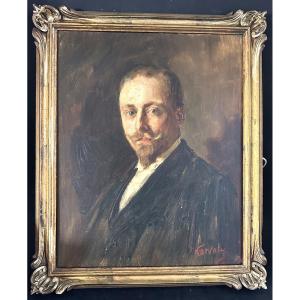 Maurice Mor KARVALY 1860-1899 Hongrie Ukraine Huile portrait homme 