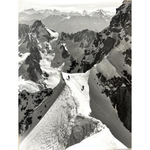 Pierre TAIRRAZ 1933-2000 photographie argentique alpinistes dans les Alpes montagne Chamonix 