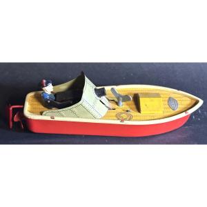 Canonniere Jouet mécanique VÉBÉ UNIS état neuf en tôle lithographiée avec sa clé /2