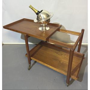 Poul Hundevad Rolling Serving Table For Vadrup Denmark 1960 Vintage Trolley Signed