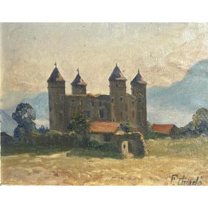 Florent Chadé 1896-1985 Oil Painting, Château De Vizille, Dauphiné, Grenoble, Isère, Jarrie, Chade 