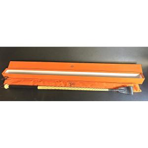 Hermès Soft Leather And Hackberry Riding Crop. Like New Condition In Its Original Box And Cover.