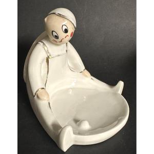 ROBJ Caddy golfeur en porcelaine signé Golf Art Deco sport