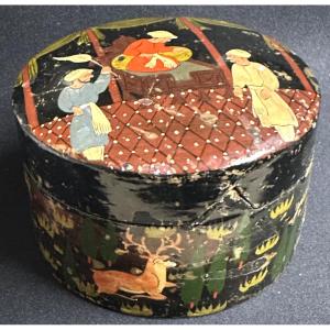 Kadjar Box, 19th Century, Made Of Papier-mâché, Persia, Iran, Qajar Dynasty 