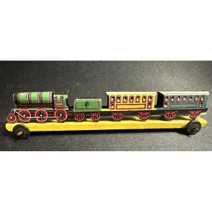 Ancien petit train PAYA 1920 1930 dit Penny Toy en tole lithographiée Jouet Espagne  /22 