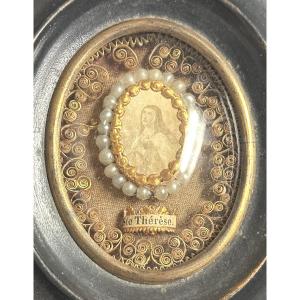 Reliquaire Paperolles St Thérèse à Reliques Religieuses XIXe Sainte