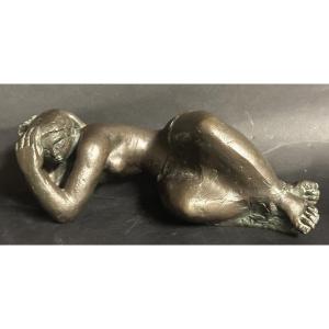 Volti 1915-1989 Reverie Bronze With Green-brown Patina 36 Cm