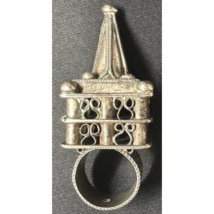 Solid Silver Ring For Berber Hair Braid Morocco Aït Akka Sephardic