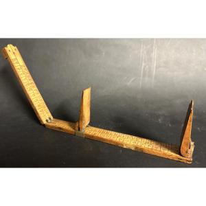 Bootmaker's Toise Pedimeter 19th Century Boxwood And Brass Pied Du Roi Shoemaker's Foot Measure