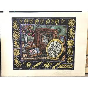 Robert COMBAS lithographie LE MARIAGE 1998 signée 