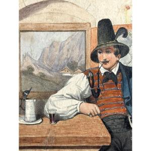 Bei Innsbruck Austria Austrian Tyrol In Its Interior Gouache Lithograph