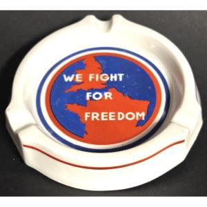 Jean Luce 1895-1964 Rare Ashtray Circa 1945 We Fight For Freedom Ww2 France Gb
