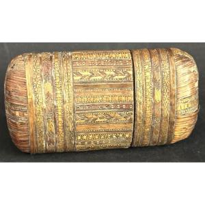 Straw Marquetry Case Late 18th Early 19th Century Louis XVI